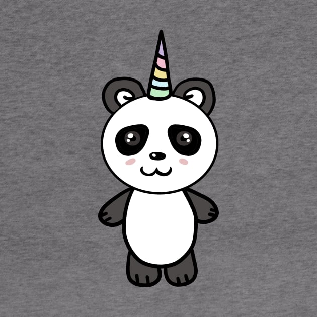 Cute Panda Bear Unicorn Lover by dukito